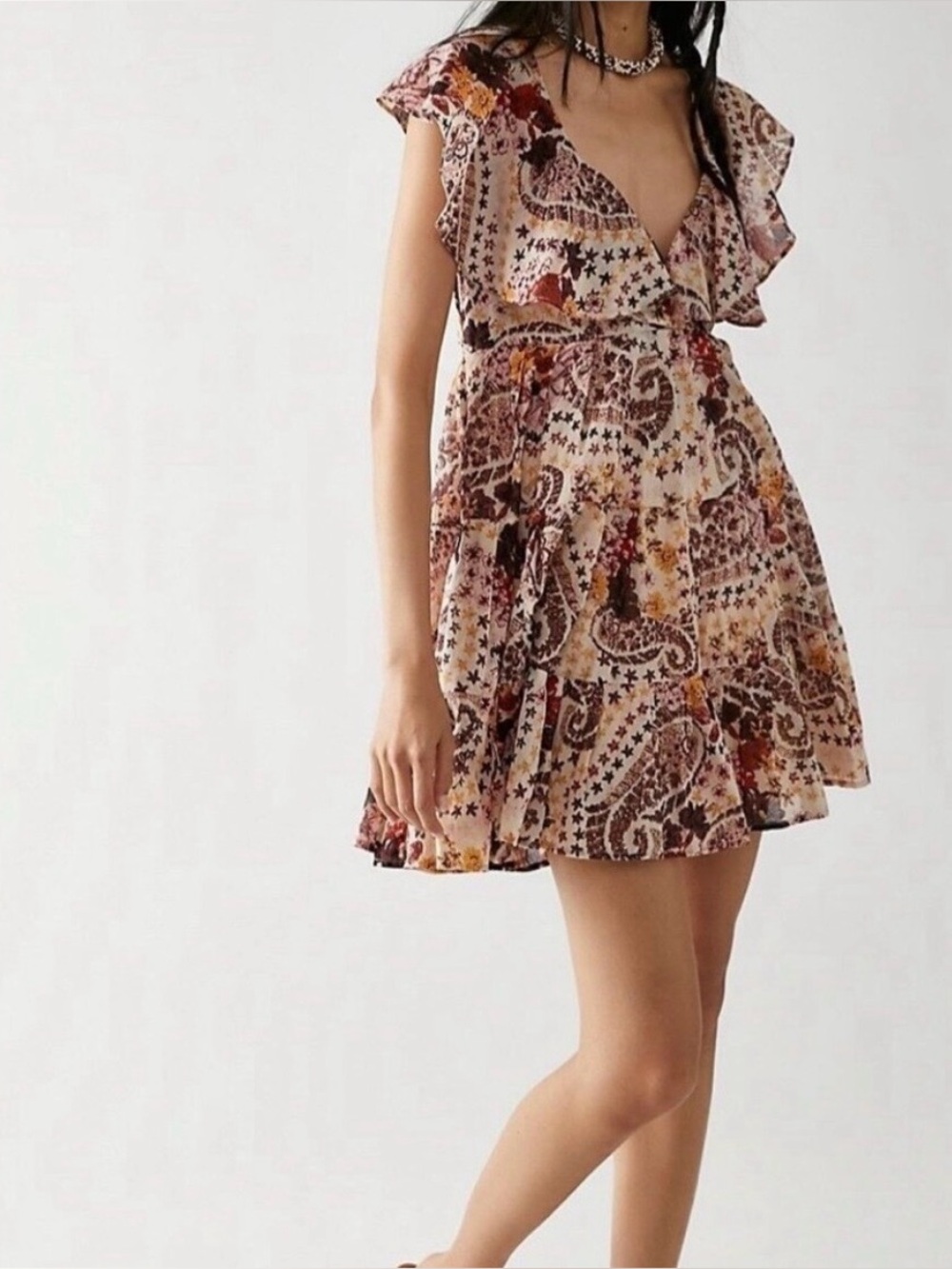 NWOT Free People Undone Floral Mini Dress